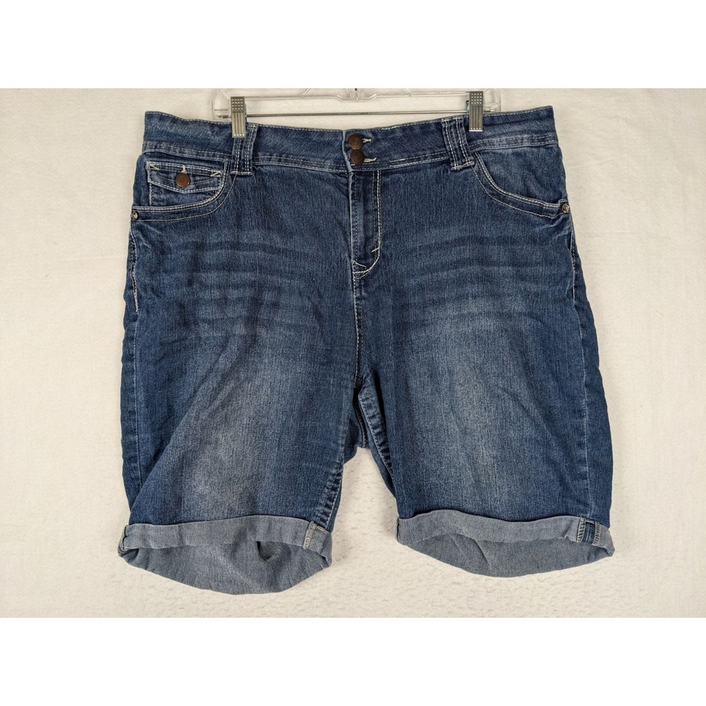 Faded Glory Womens Denim Shorts 22 W Cuffed Jeans